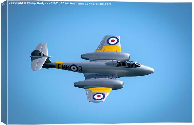  Gloster Meteor T7 WA591 Canvas Print by Philip Hodges aFIAP ,
