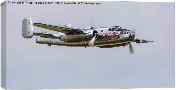 Red Bull Mitchell B25 Canvas Print by Philip Hodges aFIAP ,