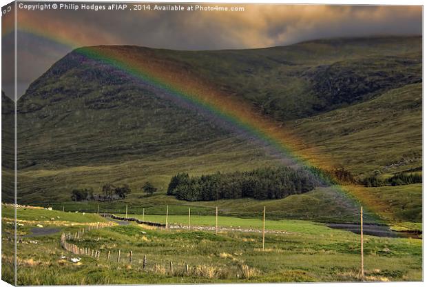 Rainbow in Perthshire  Canvas Print by Philip Hodges aFIAP ,