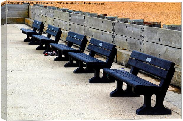  Benches Canvas Print by Philip Hodges aFIAP ,