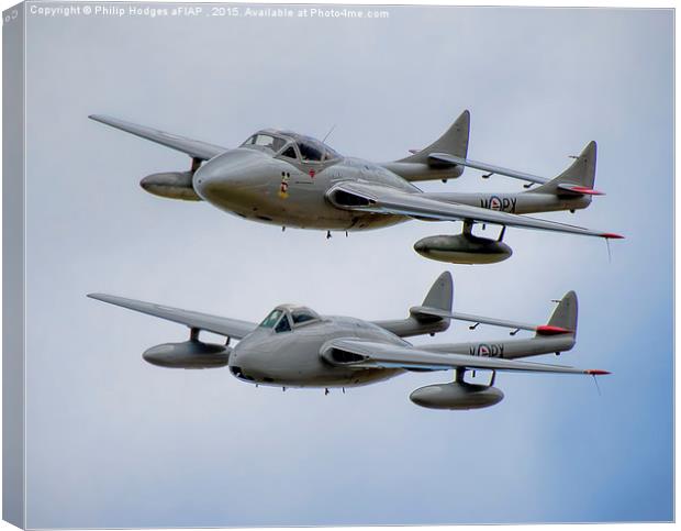 de Havilland's Vampire FB52 Below the T55 (2) Canvas Print by Philip Hodges aFIAP ,