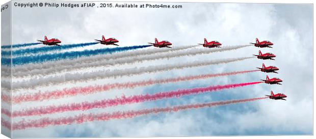  Red Arrows at Yeovilton (1) Canvas Print by Philip Hodges aFIAP ,