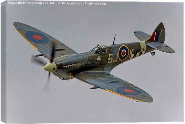  Supermarine Spitfire MK356 (Mk LFIXe) 5JK Canvas Print by Philip Hodges aFIAP ,