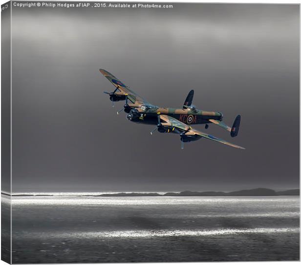  Lancaster over The Sound of Sleet Canvas Print by Philip Hodges aFIAP ,