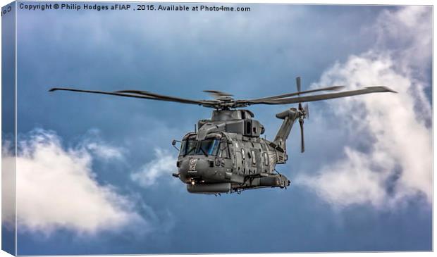  Agusta Merlin Helicopter Canvas Print by Philip Hodges aFIAP ,