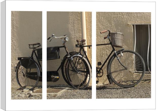 Bicycles Triptych Canvas Print by Philip Hodges aFIAP ,