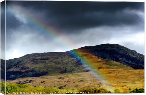 Rainbow in the Hills Canvas Print by Philip Hodges aFIAP ,