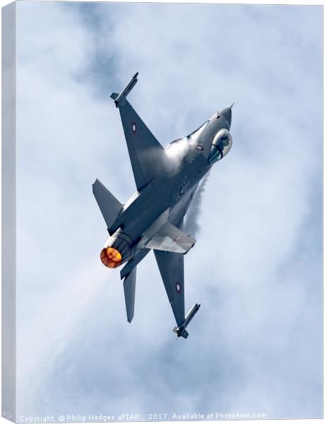 F-16AAM on Reheat Canvas Print by Philip Hodges aFIAP ,