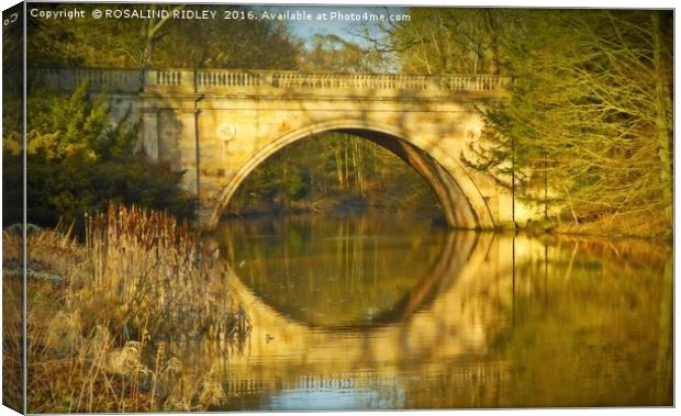 "EVENING REFLECTIONS AT THE BRIDGE" Canvas Print by ROS RIDLEY