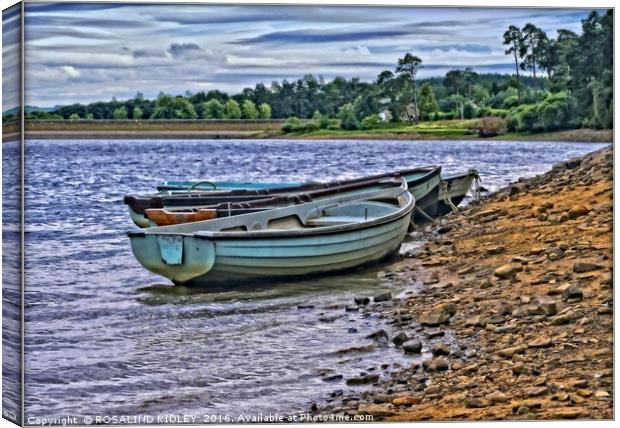 "BOATS AT TUNSTALL RESERVOIR 2" Canvas Print by ROS RIDLEY