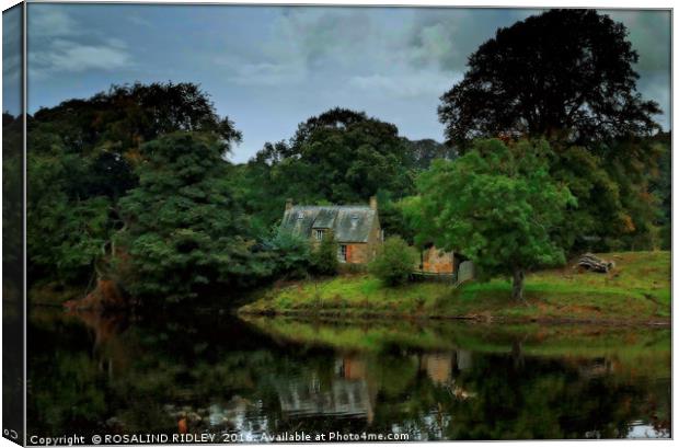 "STORM CLOUDS GATHER OVER THE RIVERSIDE COTTAGE" Canvas Print by ROS RIDLEY