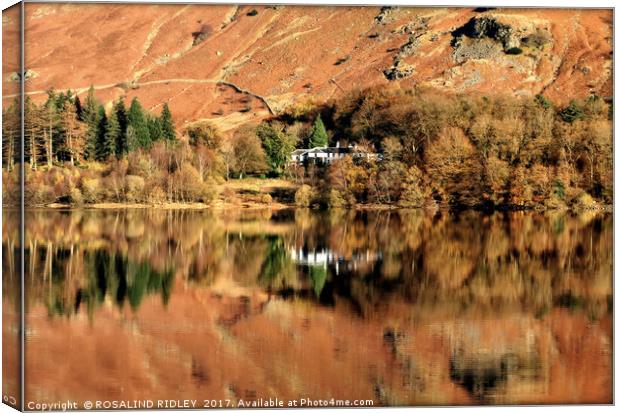 "Autumn reflections at Thirlmere (3)" Canvas Print by ROS RIDLEY