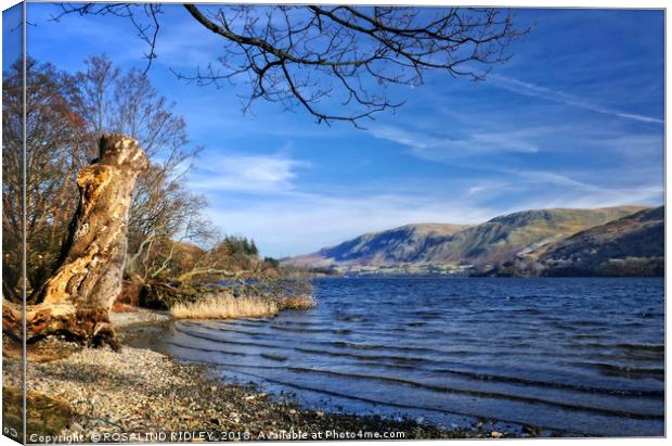 "Blue blue Ullswater" Canvas Print by ROS RIDLEY