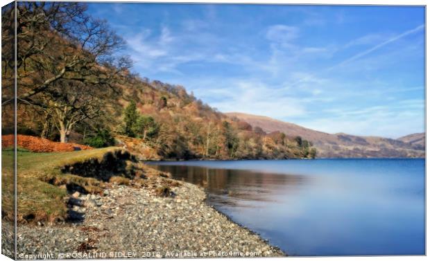"Ullswater Lake-side" Canvas Print by ROS RIDLEY