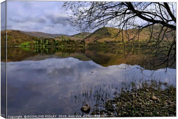 "Reflections across Ullswater 2" Canvas Print by ROS RIDLEY