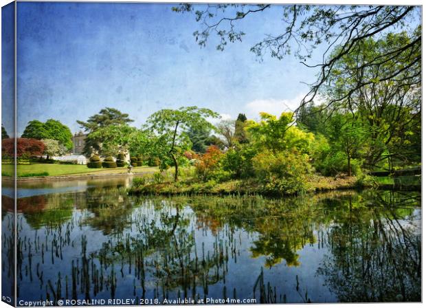 "Blue sky reflections at Thorp Perrow" Canvas Print by ROS RIDLEY