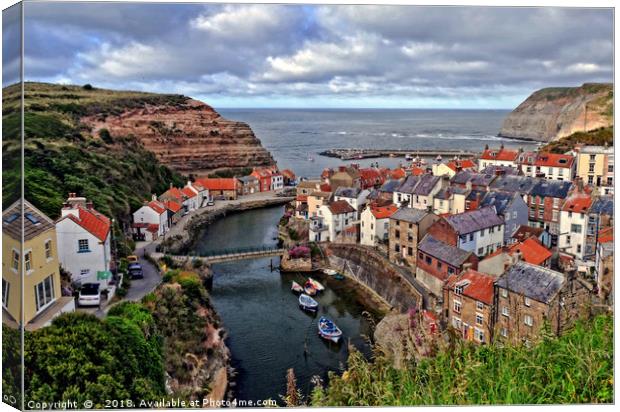 "Staithes 1 " Canvas Print by ROS RIDLEY