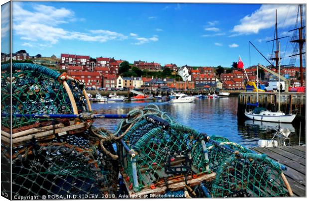 "Lobster pots at Whitby Harbour" Canvas Print by ROS RIDLEY