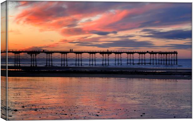 "Changing skies at Saltburn" Canvas Print by ROS RIDLEY