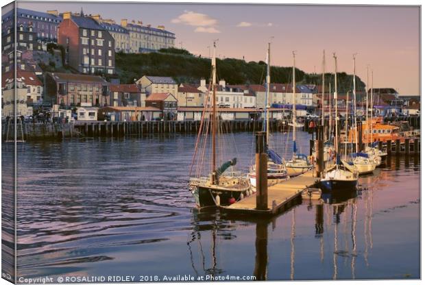 "Evening Light on Whitby Harbour" Canvas Print by ROS RIDLEY