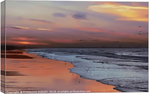 "Golden sunset , Silver sea" Canvas Print by ROS RIDLEY