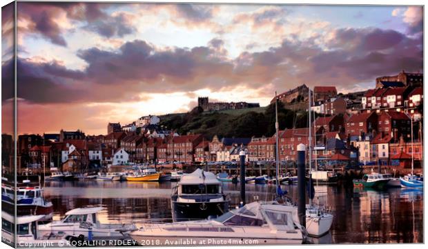 "Whitby Marina Autumn evening" Canvas Print by ROS RIDLEY