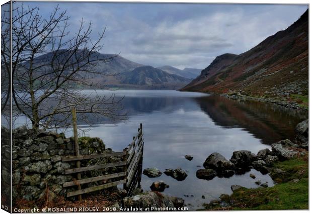 "Morning mists lift across Ennerdale Water" Canvas Print by ROS RIDLEY