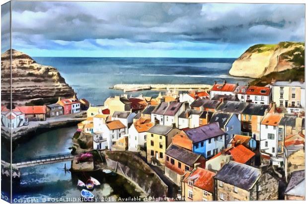 "Staithes" Canvas Print by ROS RIDLEY