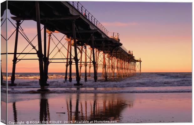 "Evening light at Saltburn Pier" Canvas Print by ROS RIDLEY