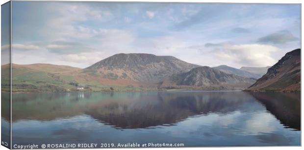 Hazy pastels of an Ennerdale water morning Canvas Print by ROS RIDLEY