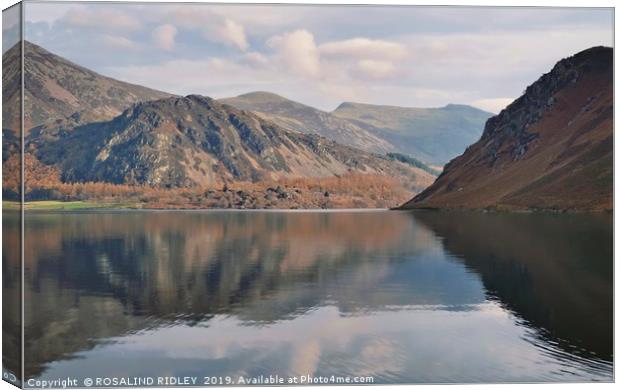 "Cloud reflections at Ennerdale water" Canvas Print by ROS RIDLEY