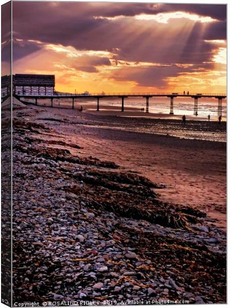 "Crepuscular Rays at Saltburn" Canvas Print by ROS RIDLEY