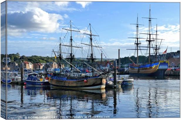 "Whitby ships" Canvas Print by ROS RIDLEY