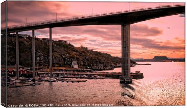 "Sunset over Kristiansund" Canvas Print by ROS RIDLEY