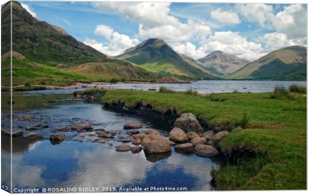 "Cloud reflections at Wastwater 2" Canvas Print by ROS RIDLEY