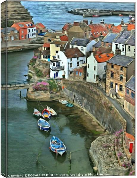 "Painterly Staithes" Canvas Print by ROS RIDLEY