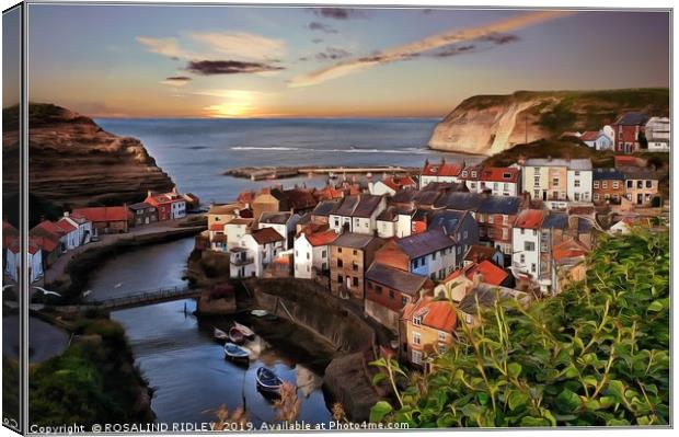 "Staithes Sunrise " Canvas Print by ROS RIDLEY