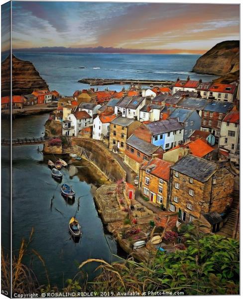 "Rustic Staithes" Canvas Print by ROS RIDLEY