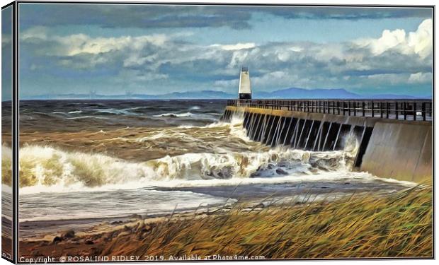 "Stormy seas at Maryport" Canvas Print by ROS RIDLEY