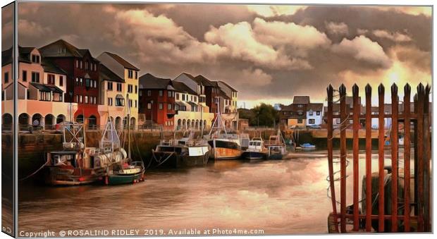"Cloudy sunset at Maryport" Canvas Print by ROS RIDLEY