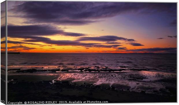 "Sunset on the Solway Firth" Canvas Print by ROS RIDLEY