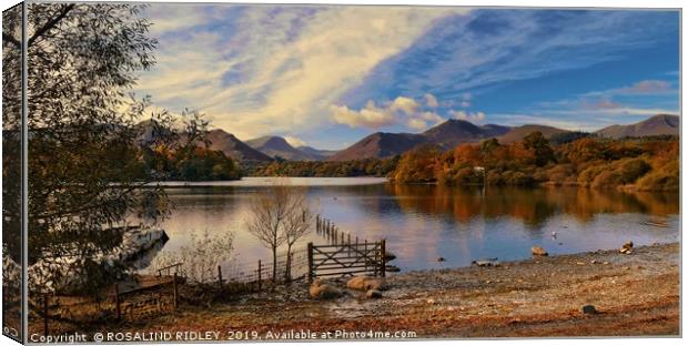 "Panorama Derwentwater Lake" Canvas Print by ROS RIDLEY