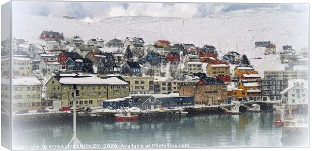 "Snow in Honningsvag" Canvas Print by ROS RIDLEY