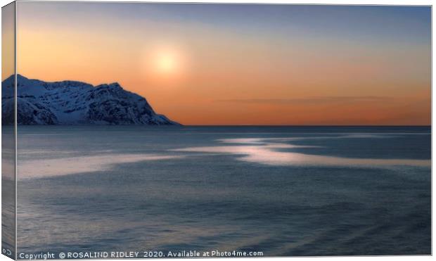 "Sun setting over an Arctic sea" Canvas Print by ROS RIDLEY
