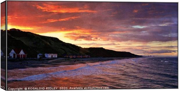 "Cloudy sunset at Saltburn" Canvas Print by ROS RIDLEY