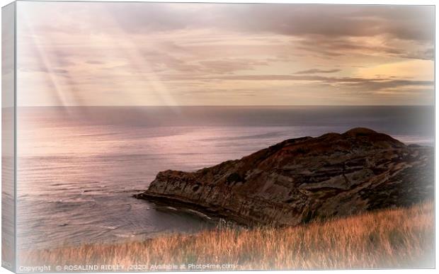 "Rays across the rocks " Canvas Print by ROS RIDLEY
