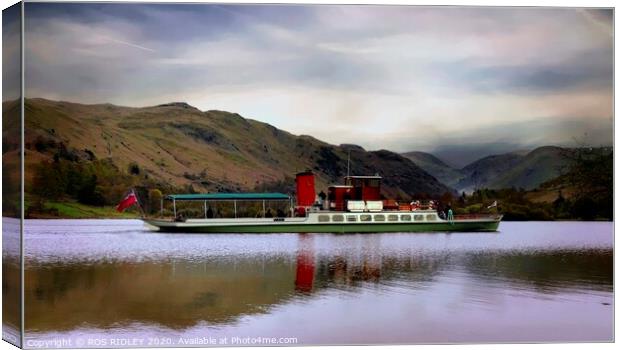 Misty Ullswater  Canvas Print by ROS RIDLEY