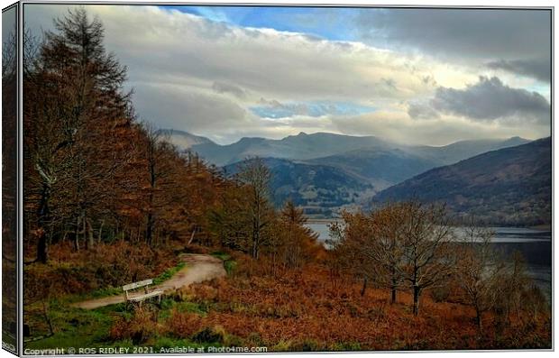 Autumn  mists at Ennerdale Water Canvas Print by ROS RIDLEY