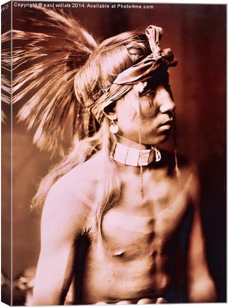  Young Native American Canvas Print by paul willats