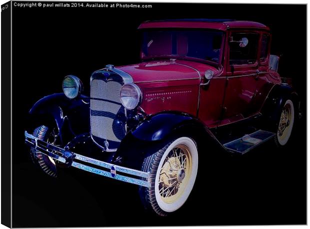  OLD RESTORED VINTAGE CAR Canvas Print by paul willats